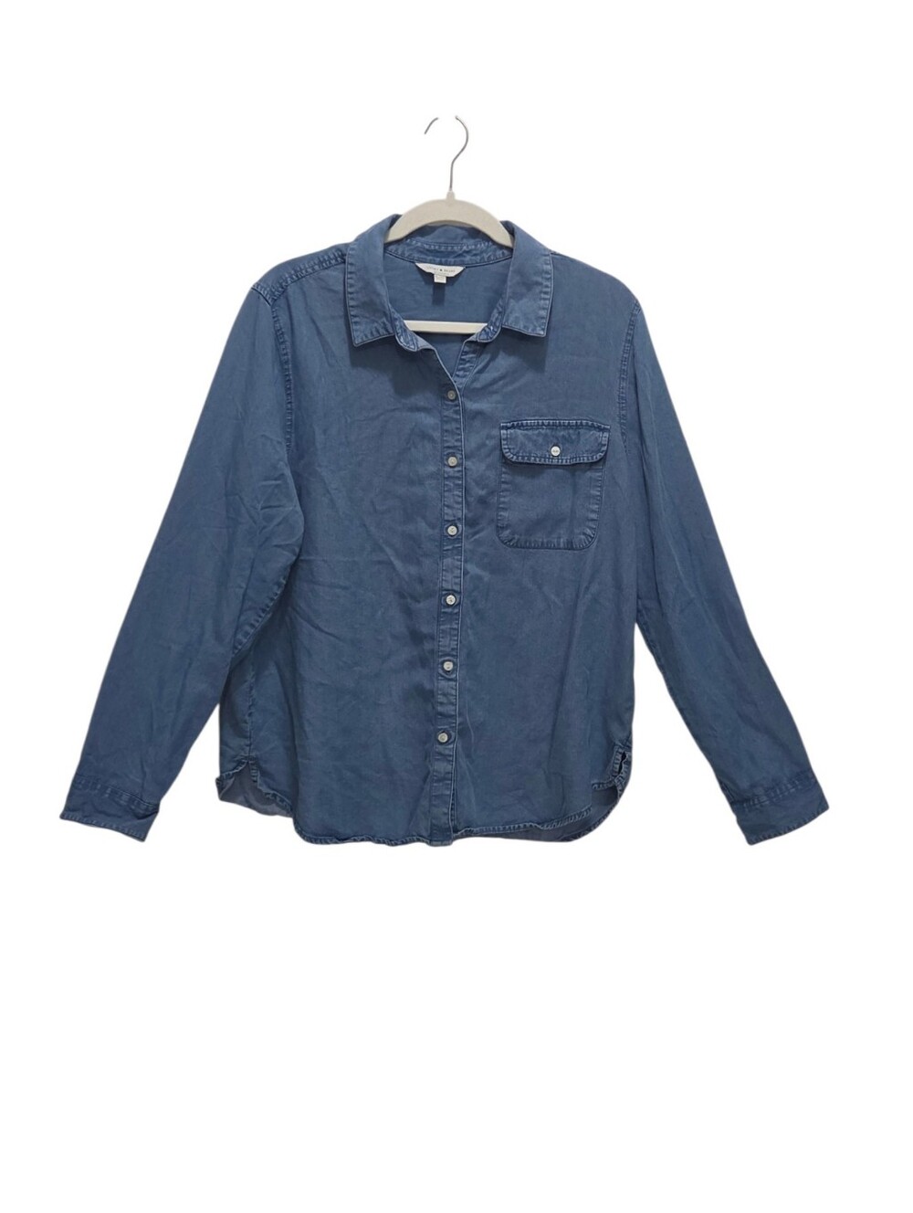 Lucky Brand XL Blue Tencel Chambray Button Down Shirt Long Sleeve Soft Western